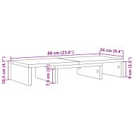 Регулируема поставка за монитор, сонома дъб, 60x24x10,5 см