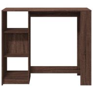 Бар маса с рафтове кафяв дъб 124x46x103,5 см инженерно дърво