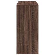 Бар маса с рафтове кафяв дъб 124x46x103,5 см инженерно дърво