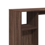 Бар маса с рафтове кафяв дъб 124x46x103,5 см инженерно дърво