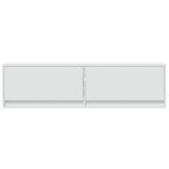 Стенен ТВ шкаф с LED осветление, бял, 140x31x38 см