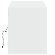 Стенен ТВ шкаф с LED осветление, бял, 140x31x38 см
