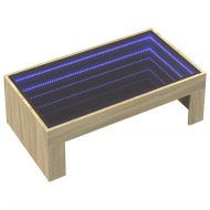 Маса за кафе с Infinity LED, сонома дъб, 90x50x30 см