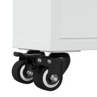 Тясна количка за съхранение, бяла, 48x13x68 см, инженерно дърво