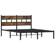 Метална рамка за легло, без матрак, опушен дъб, 160x200 см