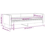Канапе с матрак, кремаво, 80x200 см, плат