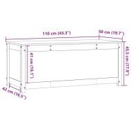 Кутия за съхранение, 110x50x45,5 см, борово дърво масив