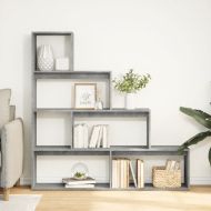 Разделител за стая 4 нива бетонно сив 143,5x29x143,5 см
