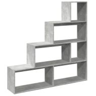 Разделител за стая 4 нива бетонно сив 143,5x29x143,5 см