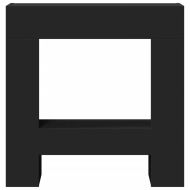 Облицовка за камина, черна, 81x18x82 см, инженерно дърво