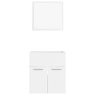 Комплект мебели за баня, 2 бр, бял, ПДЧ