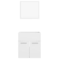 Комплект мебели за баня от 2 части, бял гланц, ПДЧ