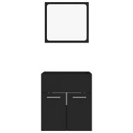 Комплект мебели за баня, 2 бр, черен, ПДЧ