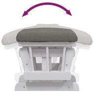 Плъзгащ се стол с табуретка, тъмносив, текстил