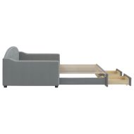 Канапе с изтеглящо легло и чекмеджета светлосив 100x200 см плат