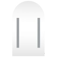 Огледален шкаф за баня с LED светлина дъговиден бял 42x13x70 см