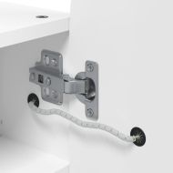 Огледален шкаф за баня с LED светлина дъговиден бял 42x13x70 см