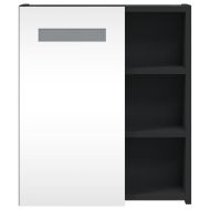 Огледален шкаф за баня с LED осветление черен 45x13x52 см