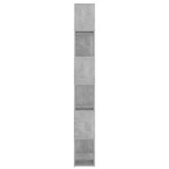 Библиотека, бетонно сива, 60x24x186 см, инженерно дърво