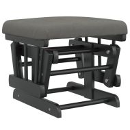 Плъзгащ се стол с табуретка, тъмносив, текстил