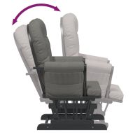 Плъзгащ се стол с табуретка, тъмносив, текстил