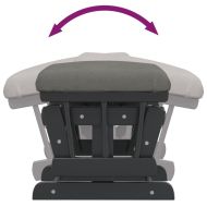 Плъзгащ се стол с табуретка, тъмносив, текстил