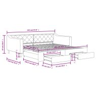 Канапе с изтеглящо легло и чекмеджета таупе 100x200 см плат