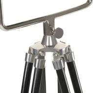 Наземна лампа на статив, черна, мангово дърво масив, 171 см