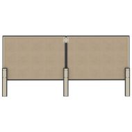 Табла за спалня тъмносива текстил 200x200 см