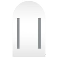 Огледален шкаф за баня с LED светлина дъговиден сив 42x13x70 см