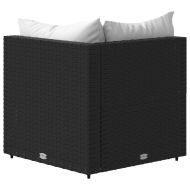 Градински ъглов диван с възглавници черен полиратан