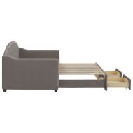 Канапе с изтеглящо легло и чекмеджета таупе 80x200 см плат