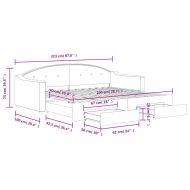 Канапе с изтеглящо легло и чекмеджета светлосиво 90x200 см плат