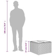 Градинска маса със стъклен плот сива 55x55x37 см полиратан
