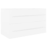 Шкаф за баня с вградена мивка, бял, ПДЧ