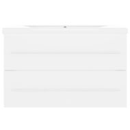 Шкаф за баня с вградена мивка, бял, ПДЧ