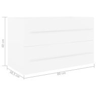 Шкаф за баня с вградена мивка, бял, ПДЧ