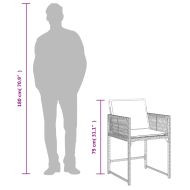 Градински столове с възглавници, 4 бр, бежови полиратан