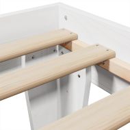 Рамка за легло без матрак, бял, 100x200 см, бор масив