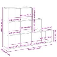 Разделител за стая / библиотека 3 нива 137,5x29x103,5 см