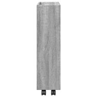 Тясна количка за съхранение 3 нива сив сонома инженерно дърво