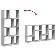 Библиотека, бетонно сива, 60x20x120,5 см, инженерно дърво