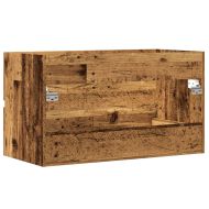 Висящ шкаф за баня, старо дърво, 80x38,5x45 см, инженерно дърво