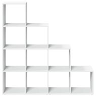 Разделител за стая / библиотека, бял, 4 нива, 131,5x29x131,5 см