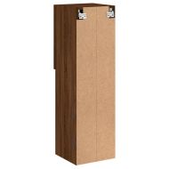 ТВ шкаф с LED осветление, кафяв дъб, 30,5x30x102 см