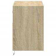 Стенен ТВ шкаф с LED осветление, сонома дъб, 80x31x45 см