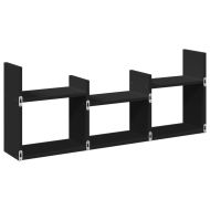 Стенен шкаф, 100x18x40 см, черен, инженерно дърво