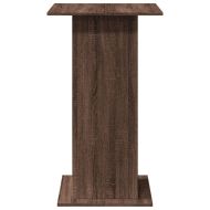 Бар маса с рафт, кафяв дъб, 60x60x102 см, инженерно дърво
