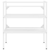 Рамка за мивка за баня с вграден умивалник, бяла, желязна