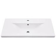 Рамка за мивка за баня с вграден умивалник, бяла, желязна